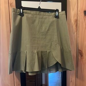 Madewell Olive Green Ruffle Hem Skirt